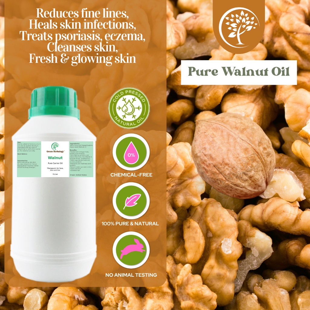 Cold Pressed Walnut Oil For Soap Making , Face Oil , Body Oil