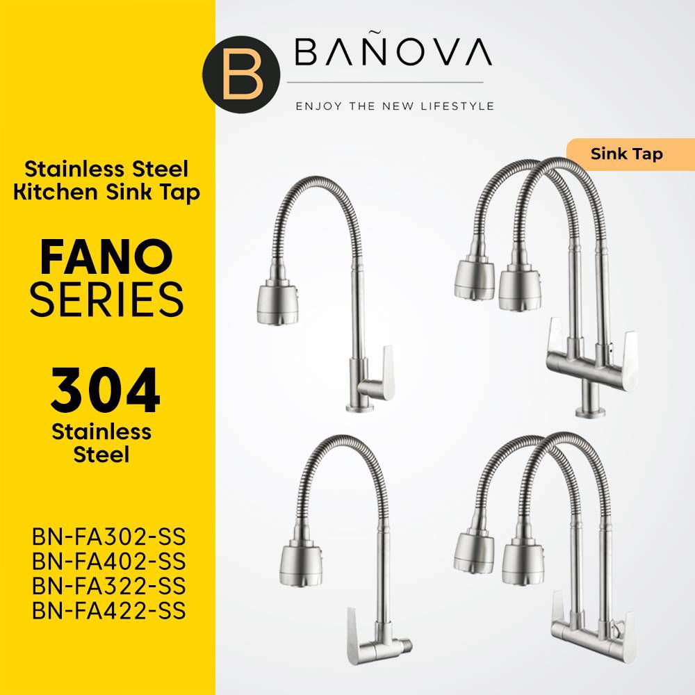 BANOVA SUS 304 Stainless Steel Kitchen Sink Tap Water Tap Paip Singki