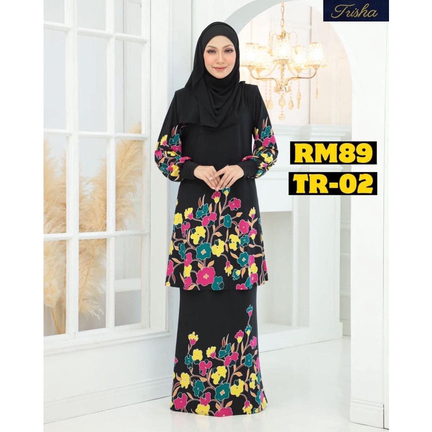 BAJU KURUNG LYCRA TRISHA BATIK BARU 2409224 | Shopee Malaysia