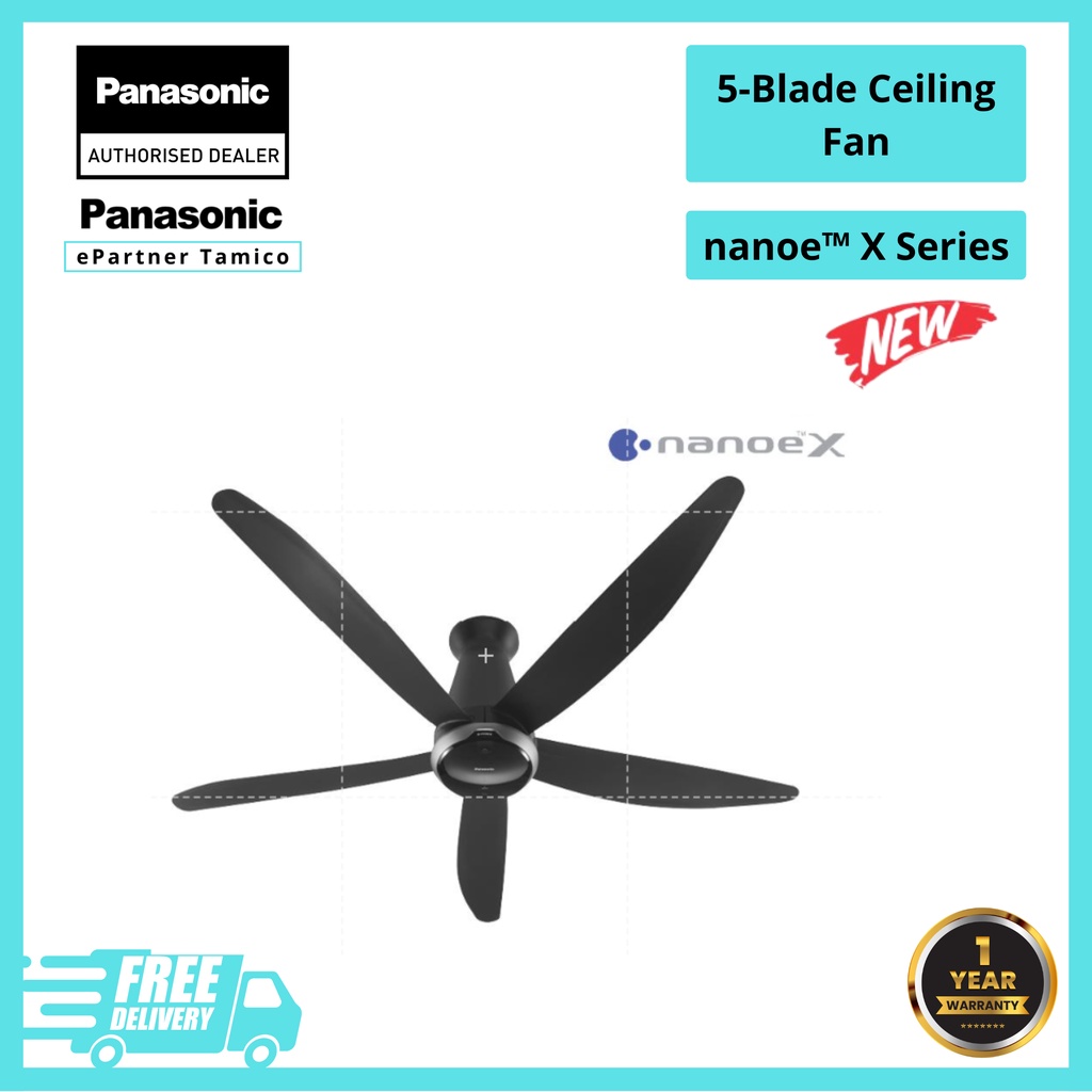 PANASONIC FM15ME NANOE X 5BLADE CEILING FAN FM15MEVBKQH/RH Shopee