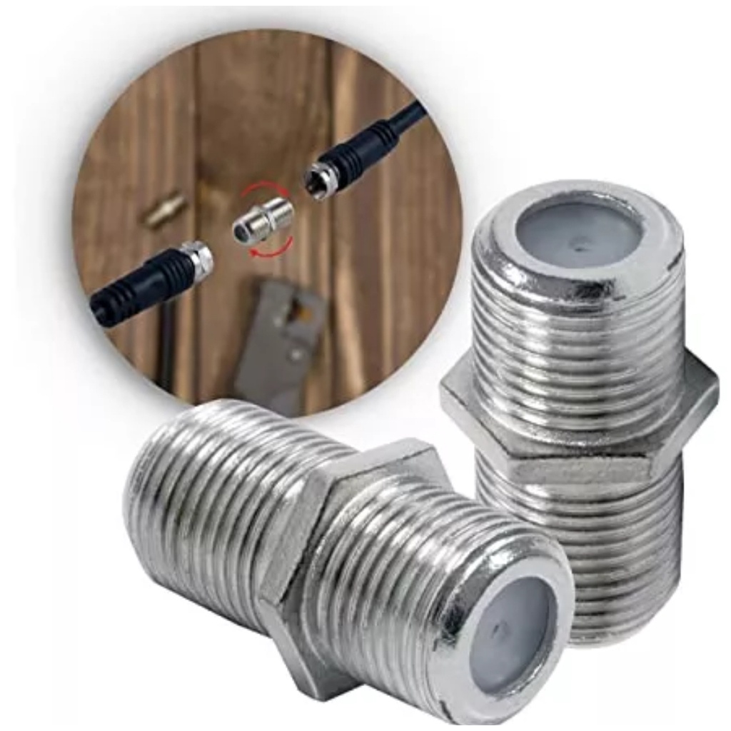 F Type Coupler Adapter Connector RG6 Coaxial Cable ASTRO100pcs