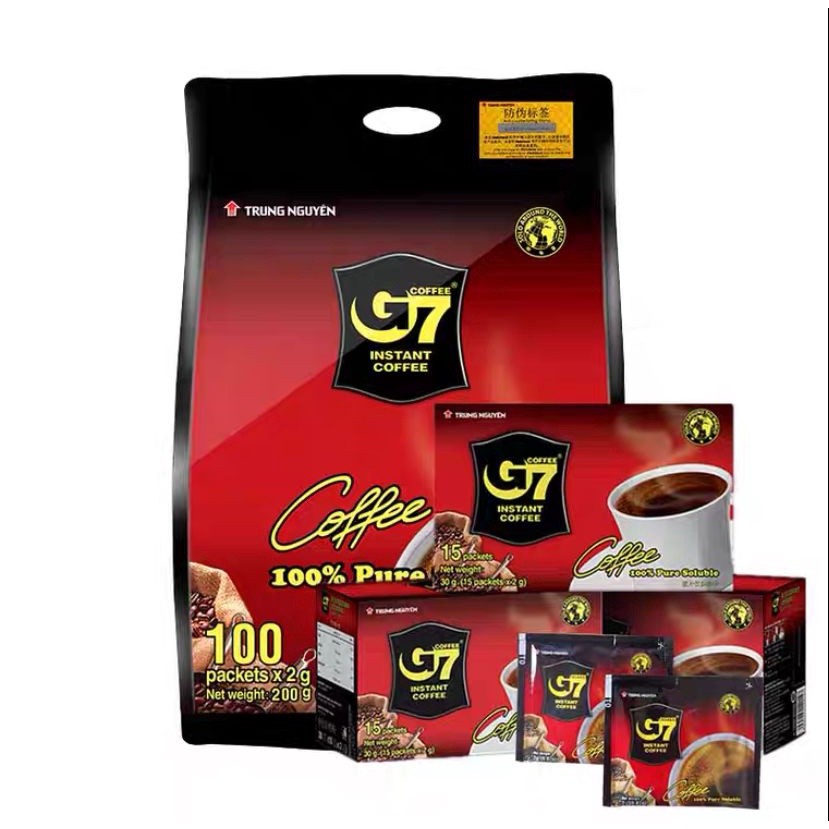 (HALAL) Trung Nguyen G7 Instant Black Coffee (15/100 sachets) (Sugar