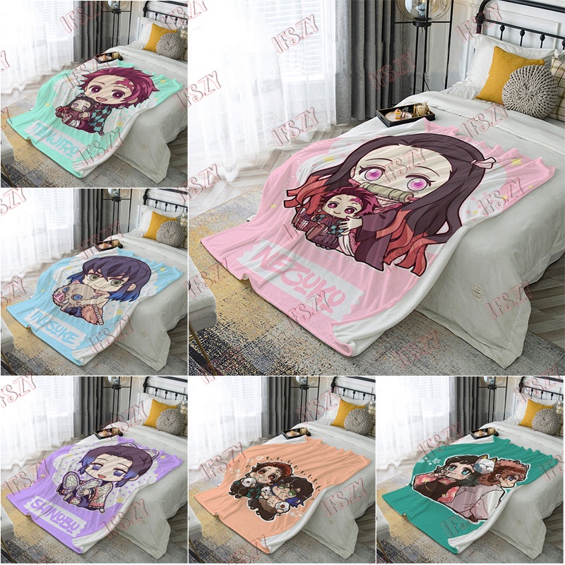 Anime Demon Slayer 4 Size Flannel Blanket Kamado Tanjirou & Kamado