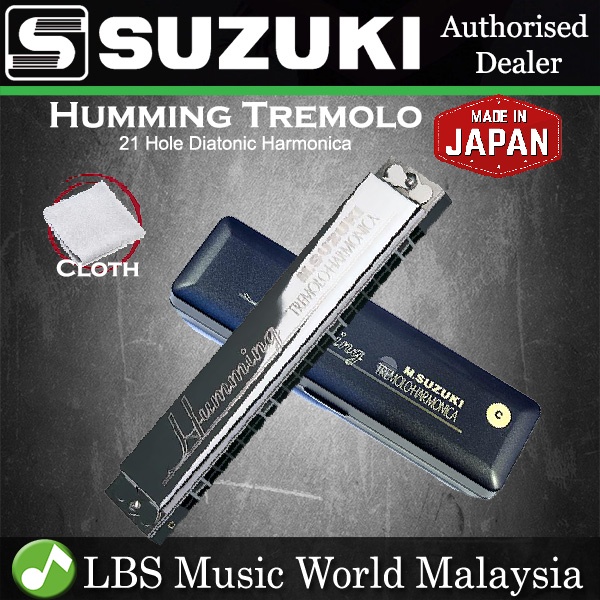 Harmonica Trémolo Suzuki SU-21HM - 21 Trous, Clé De Do# - Modèle Argenté Pour Débutants Et Confirmés - Son Riche Et Puissant