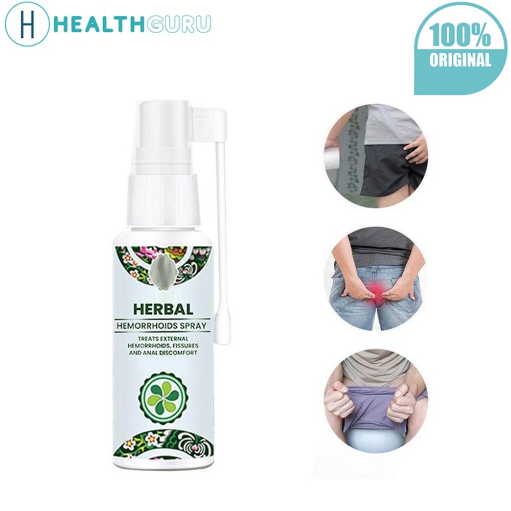 HealthGuru Hemorrhoids Spray 100 Natural Formula Plant Ingredient