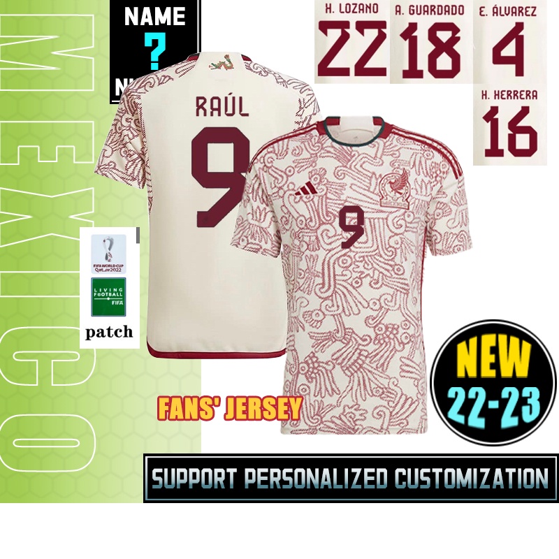 Mexico 22-23 Fans' Away Red and White Soccer Jersey Soccer Jersey S-4XL * Customized from stock*