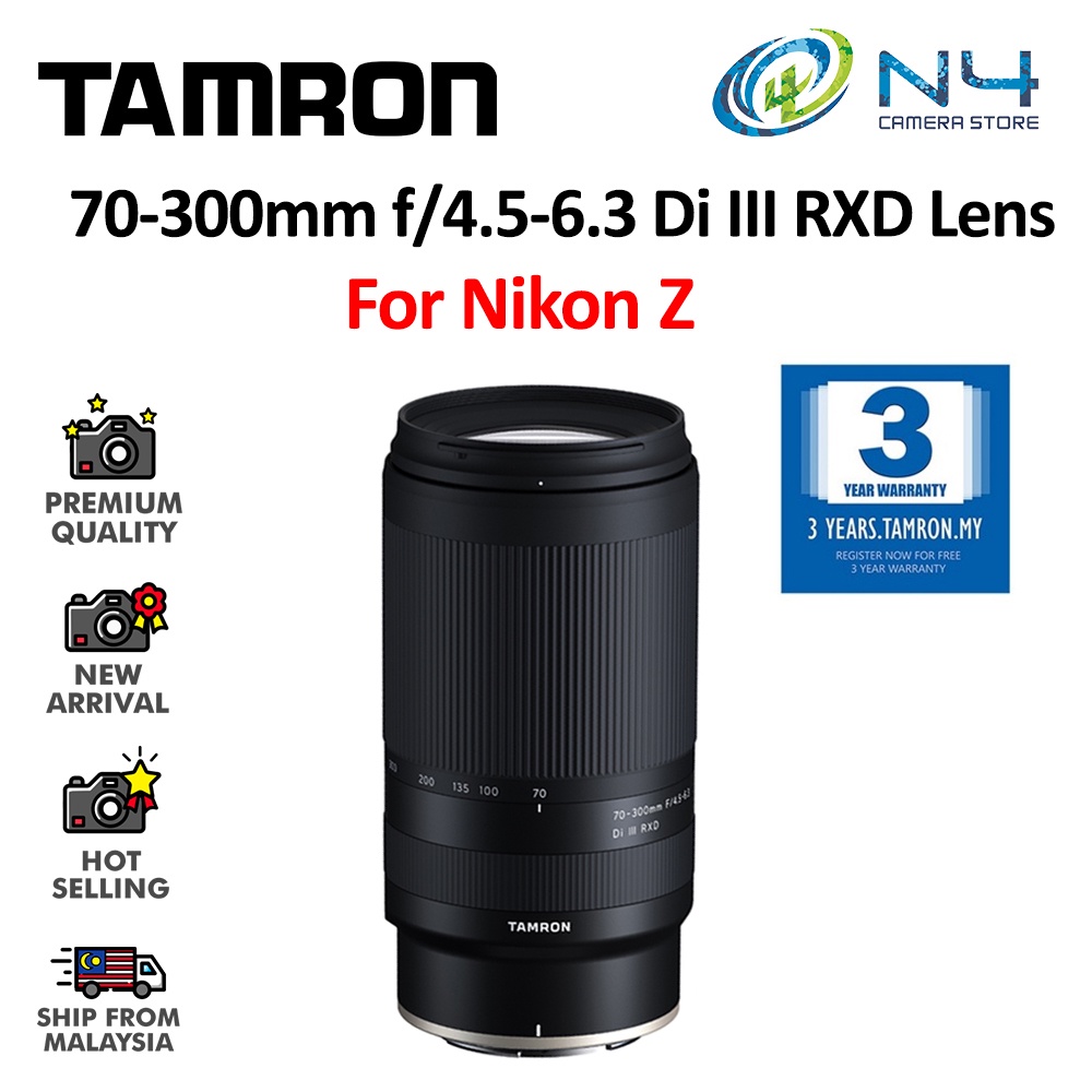 Tamron 70300mm f4.56.3 Di III RXD Lens for Nikon Z Camera Lens