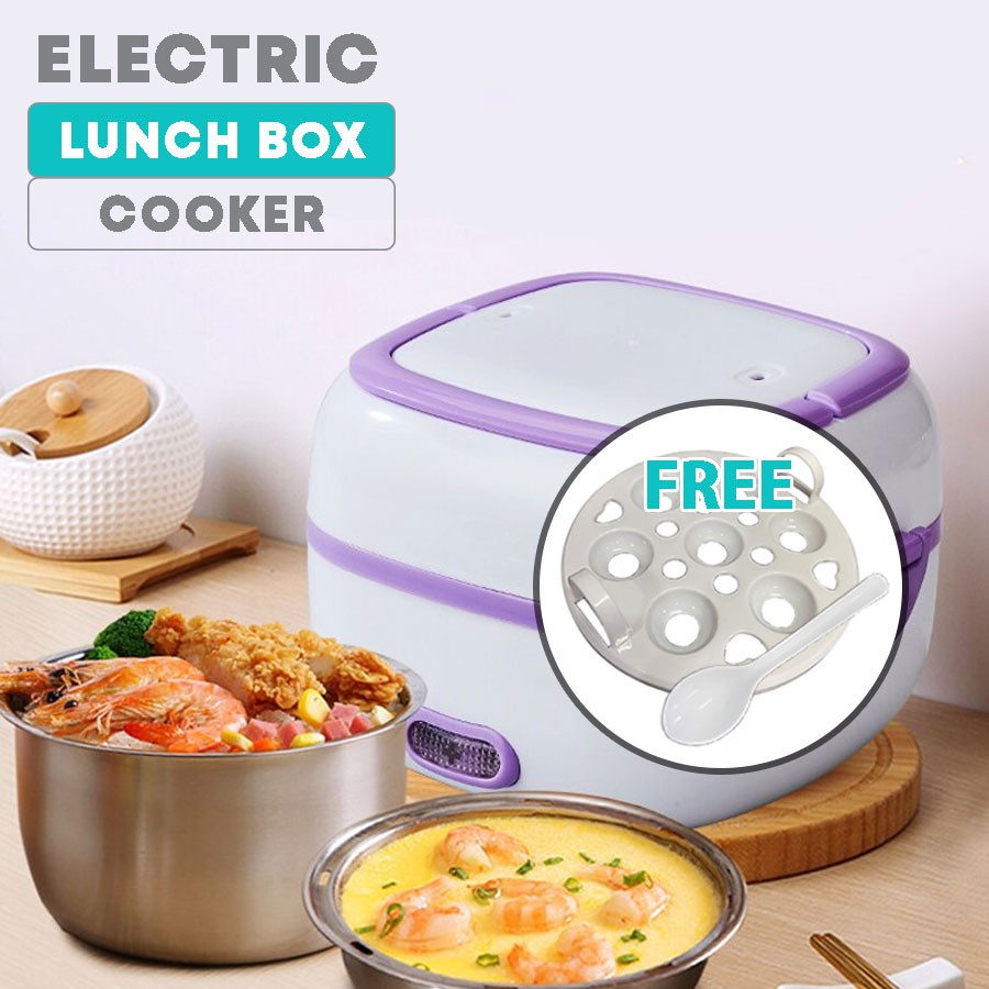 Multifunction Rice Cooker Electric Lunch Box Mini Portable Food Heating Meal Steamer Periuk Nasi