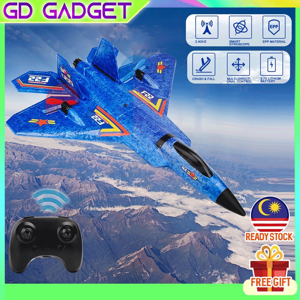 GD LED RC Plane / Remote Control Airplane 2.4G RC Aircraft EPP Foam / Fighter Jet Drone Kapal Terbang Helicopter 遥控战斗机