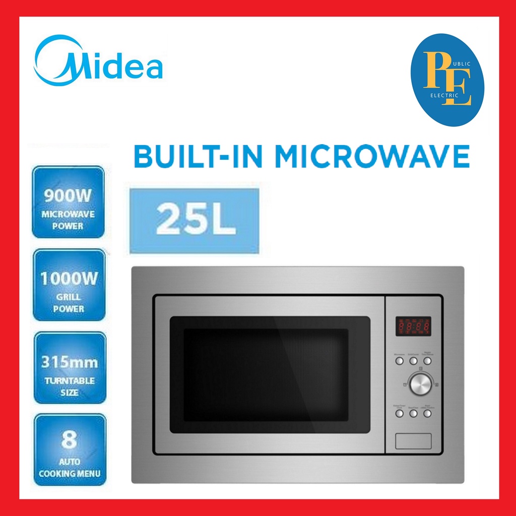 Midea 25L Built In Microwave Oven With Grill MBM-1925B