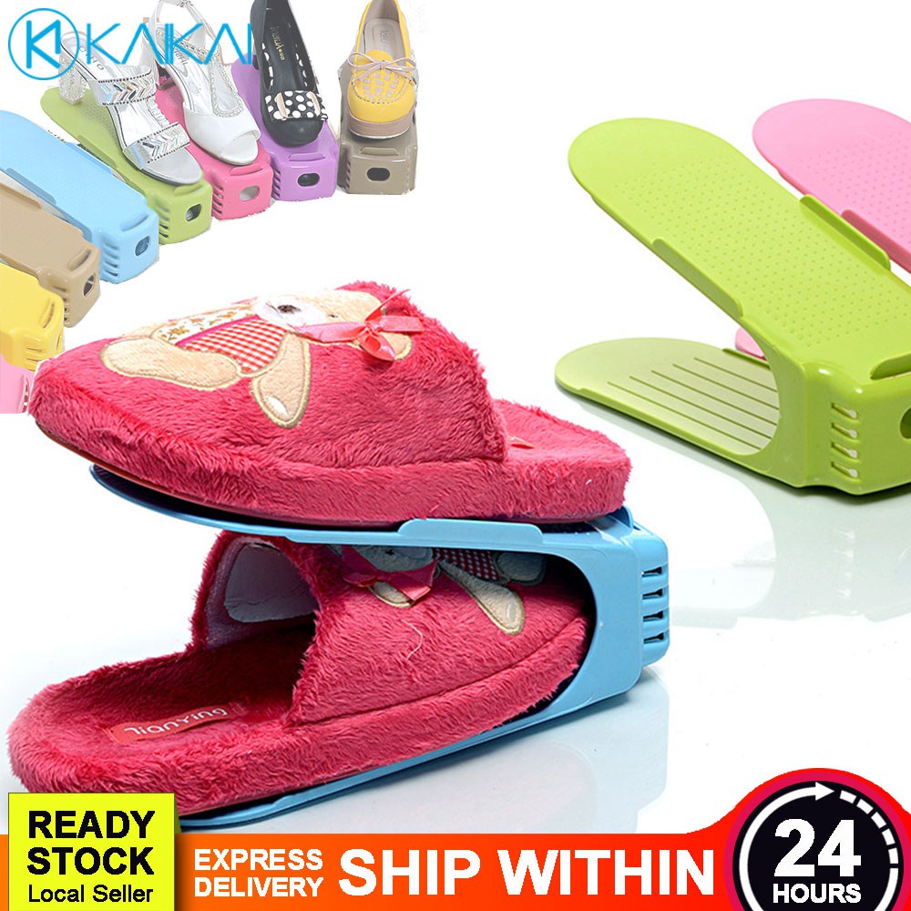PROMO Double Layer Shoe Rack Storage 3 Layer Adjustable Anti Slip Shoes Organizer With Baffle Plate Slippers Sneaker