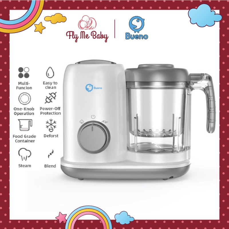 FlyMeBaby Bueno Baby Food Processor Food Maker Food Warmer Baby Food Steamer Blender Pengisar Makanan Bayi