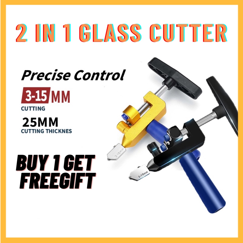 Pemotong Tile Cutter 2 In 1 Glass Cutter Tool Pemotong Jubin Dan Kaca ...