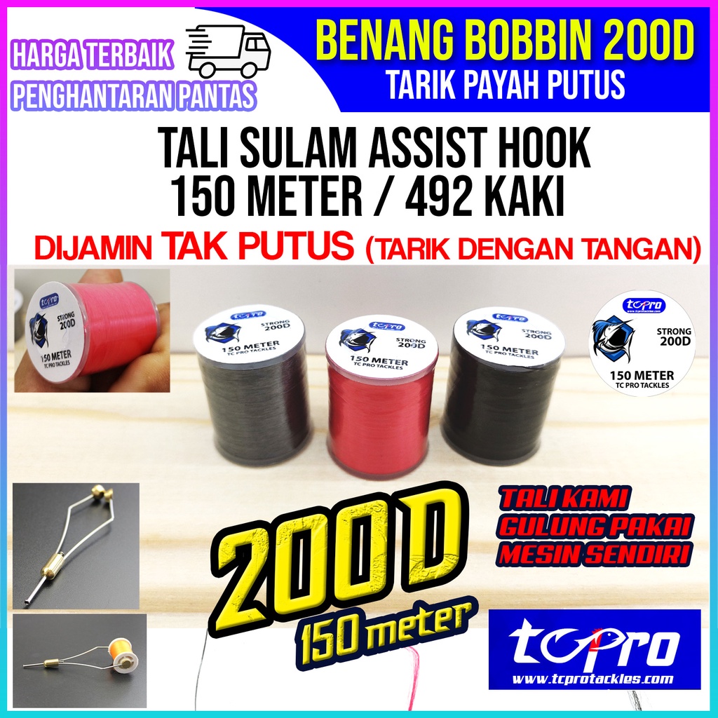 Strong 200D Benang Assist Hook Sulam Thread 150 Meter Thread Kuat ...