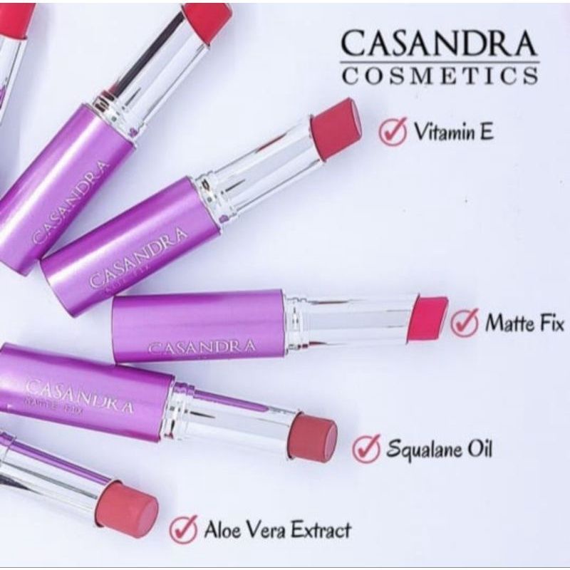 Casandra MATTE FIX Lipstick WITH ALOE VERA ORIGINAL BPOM Shopee Malaysia