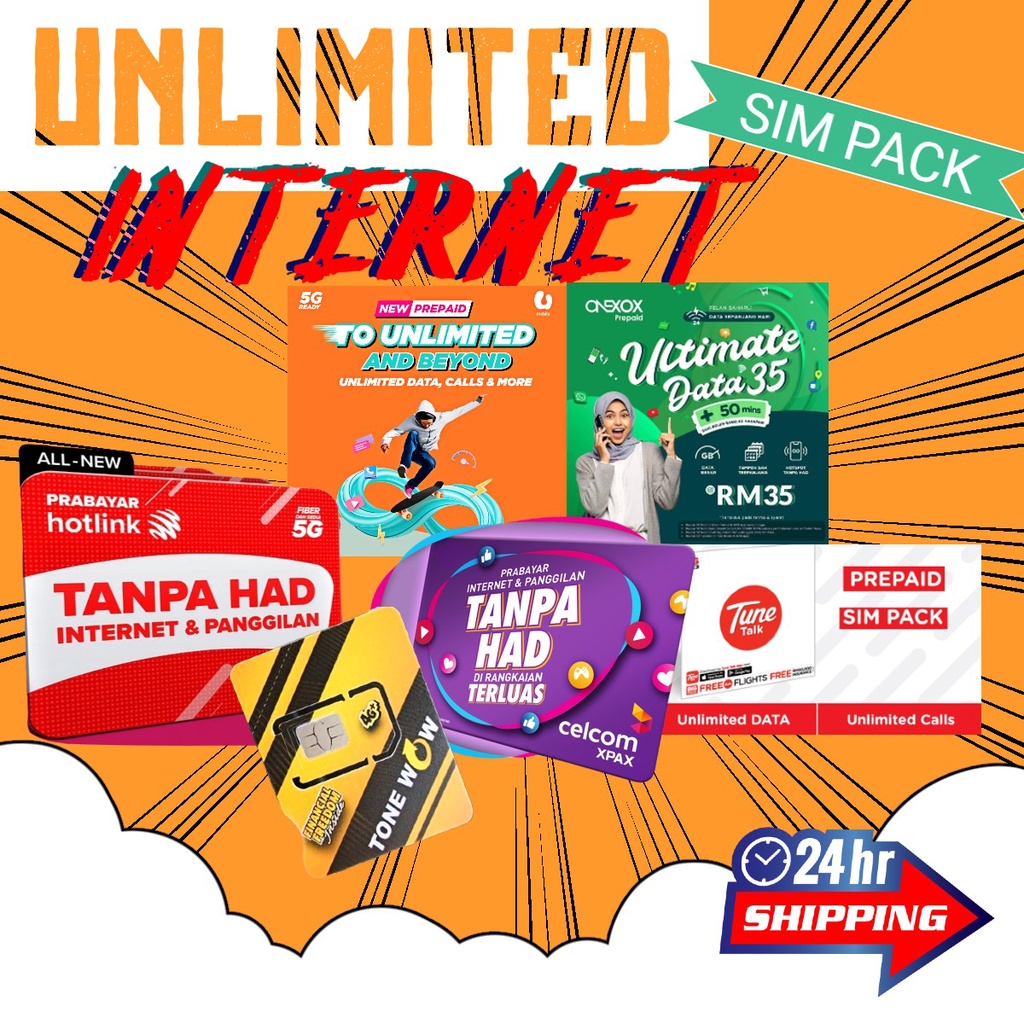 Sim Card Unlimited Prepaid Prabayar UMOBILE MAXIS