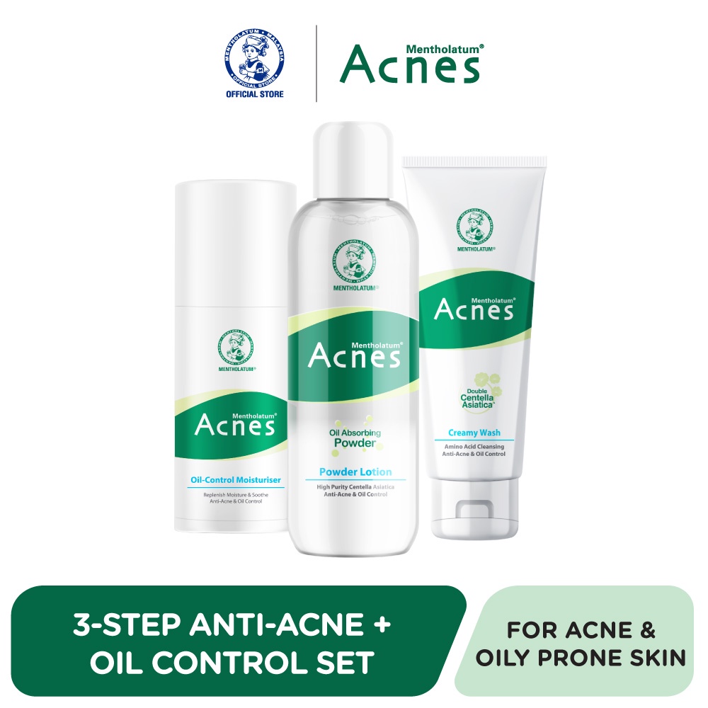 Mentholatum Acnes 3Step AntiAcne + Oil Control Set [Face Wash