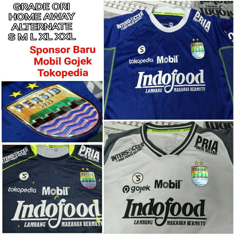 Persib Jersey 2022 2023 Grade Ori Home Away 3rd Embossed Logo Shopee