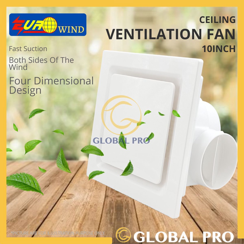 10 Inch Ceiling Ventilation Fan Humid Ventilator Toiler Shower Bathroom