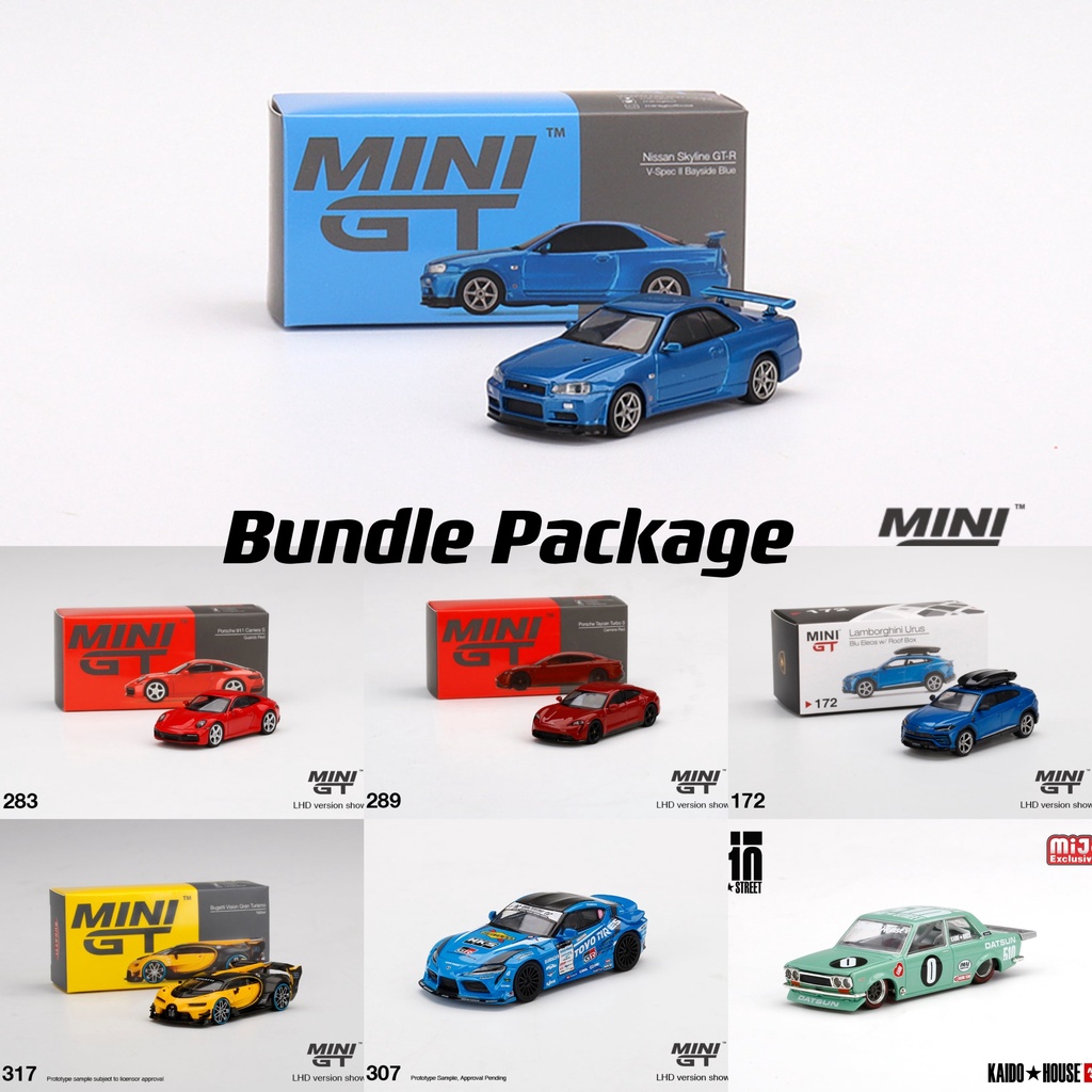 MINI GT Nissan Skyline GT-R R34 Bayside Blue 1+1 Bundle Value Set ...