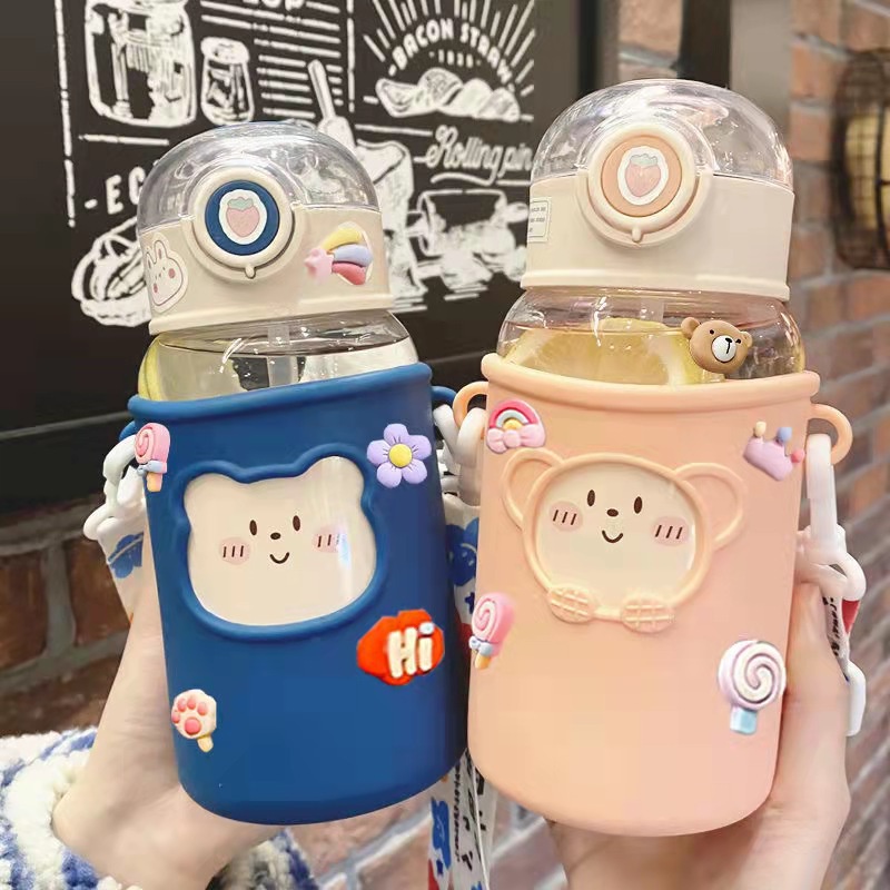 600ml Cute Water Bottles Ins Baby Student Office Largecapacity Kettle