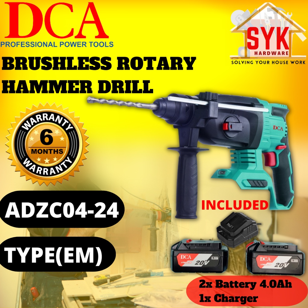 SYK DCA ADZC0424 Cordless Brushless Rotary Hammer Drill Machine Mesin