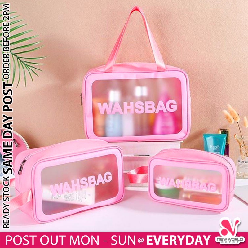 《 》 Multi-purpose TPU Cosmetic Transparent Makeup Bag Skincare Wash Travel Pouch Beg Solek Kosmetik 防水化妆包