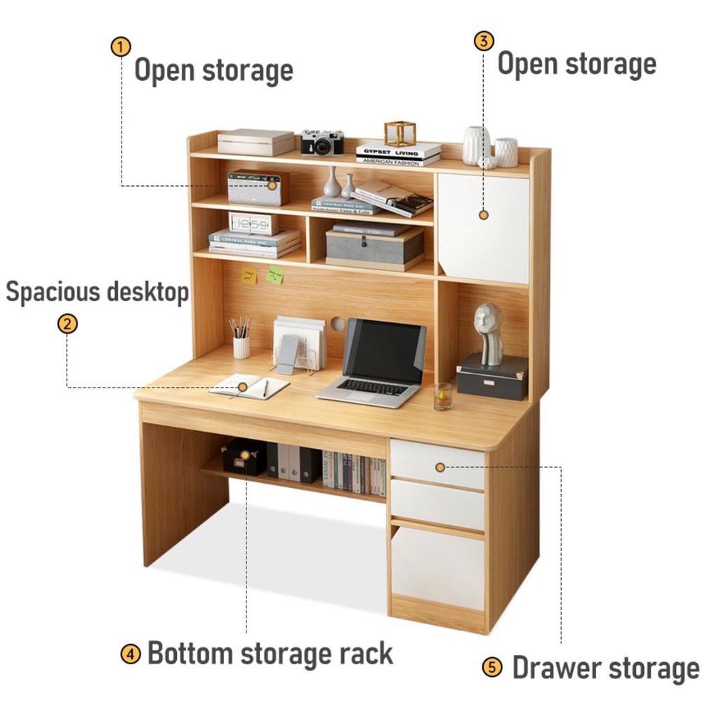 Student Desk Bookshelf Table / Study Desk Simple / Computer Desk / Students Writing Desk/ Meja