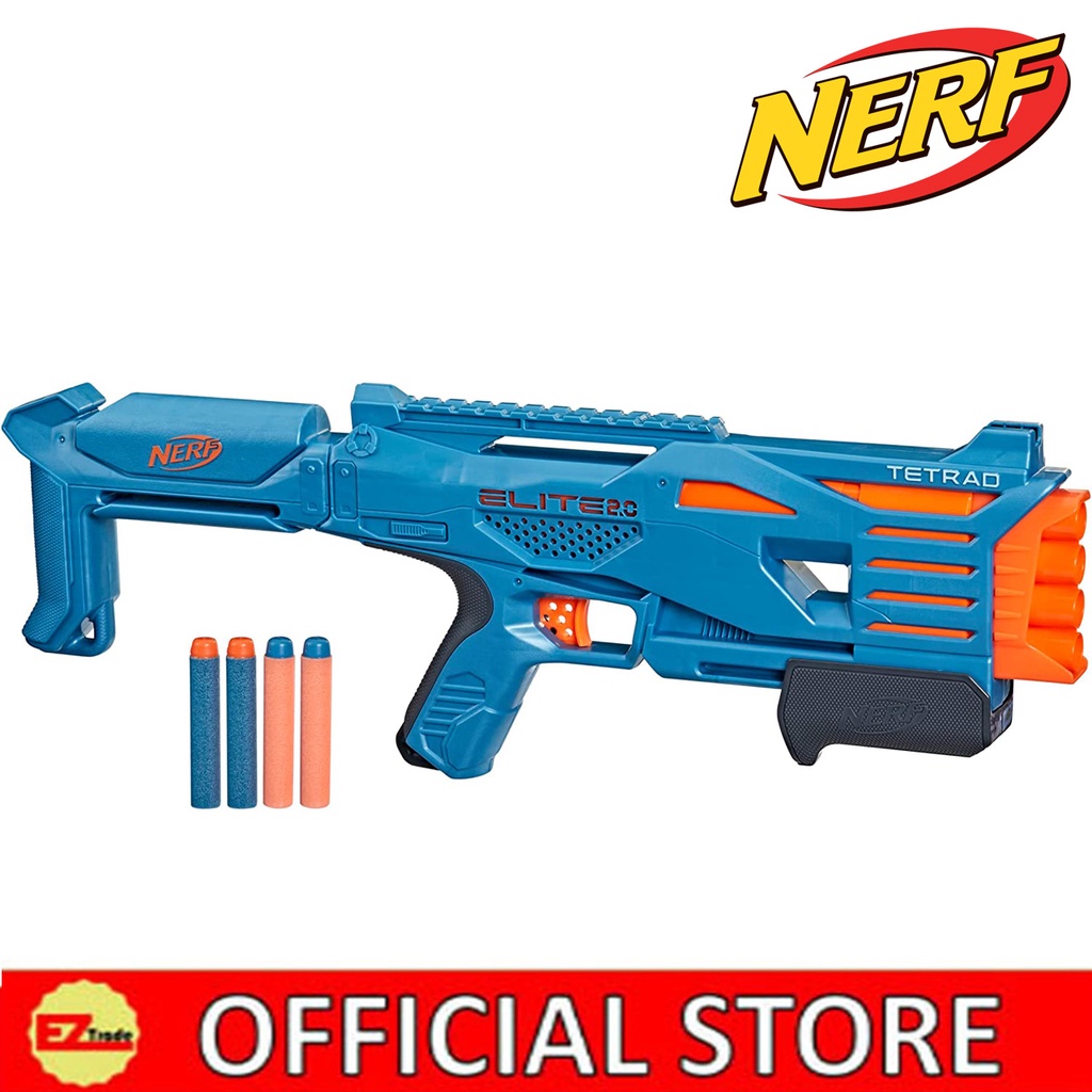 Hasbro Nerf Elite 2.0 Tetrad QS-4 Blaster/fun sports/outdoor play/ready ...