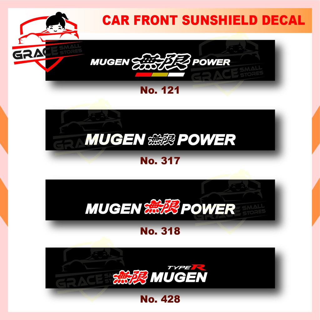 Honda Front Windscreen Windshield Window Sticker Mugen Power Civic X