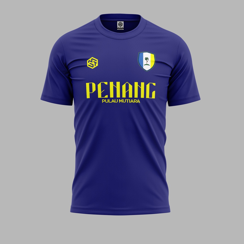 [READY STOCK] Pulau Pinang Pulau Mutiara Jersi Navy/Yellow - Jersey Roundneck