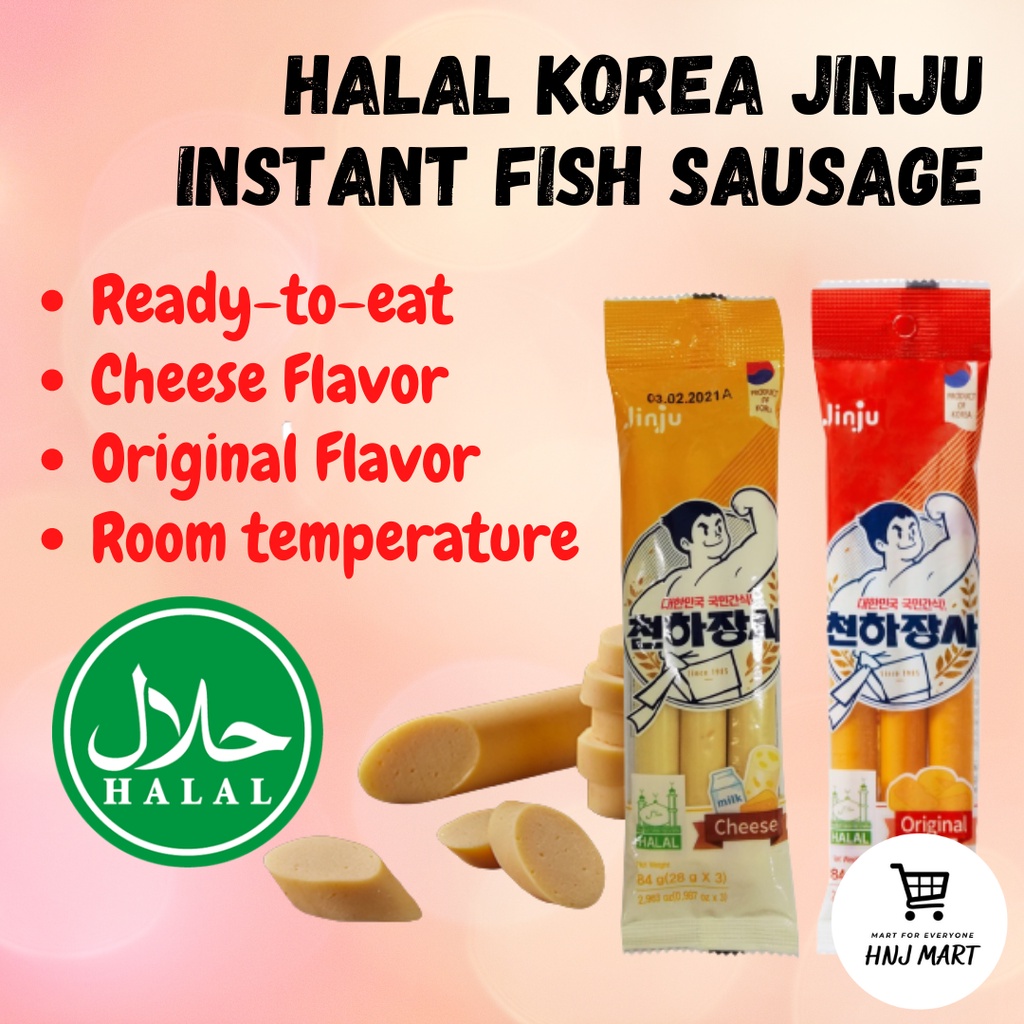 Halal Korea Instant Fish Sausage Stick 84g Cheese Sausage Jinju