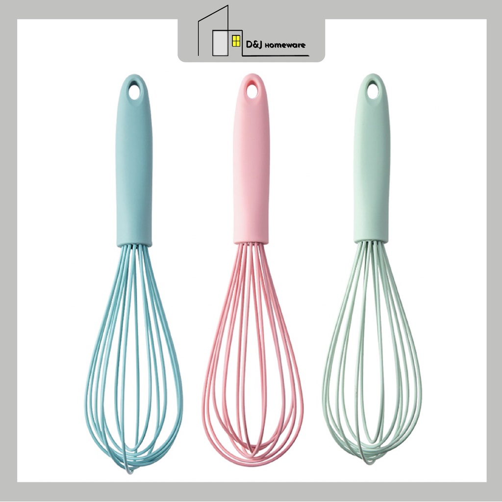 Silicone Egg Whisk / 20cm 25cm Manual Egg Beater / Baking Stirring Mixer / Kocok Telur Pemukul Telur 硅胶打蛋器 [Ready-Stock]