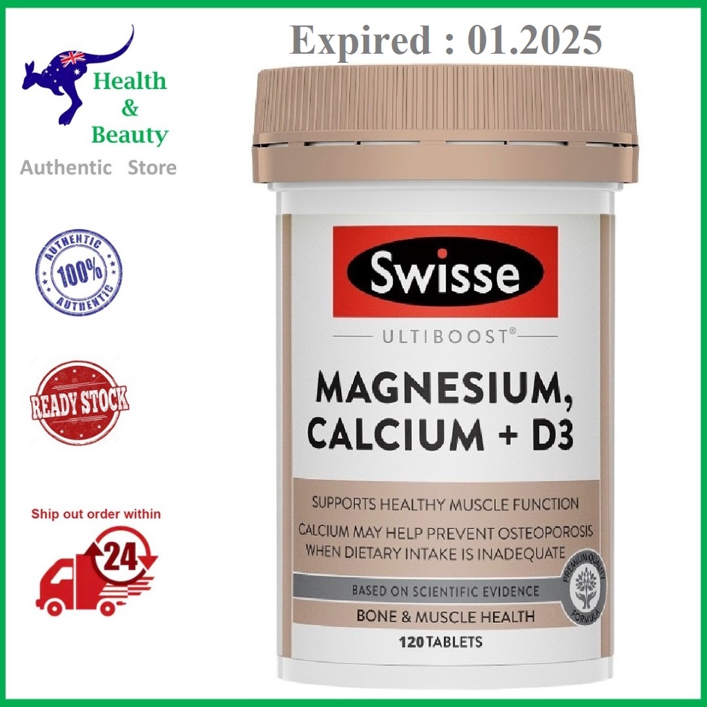 Swisse Ultiboost Magnesium, Calcium + D3 120 tablets Shopee Malaysia