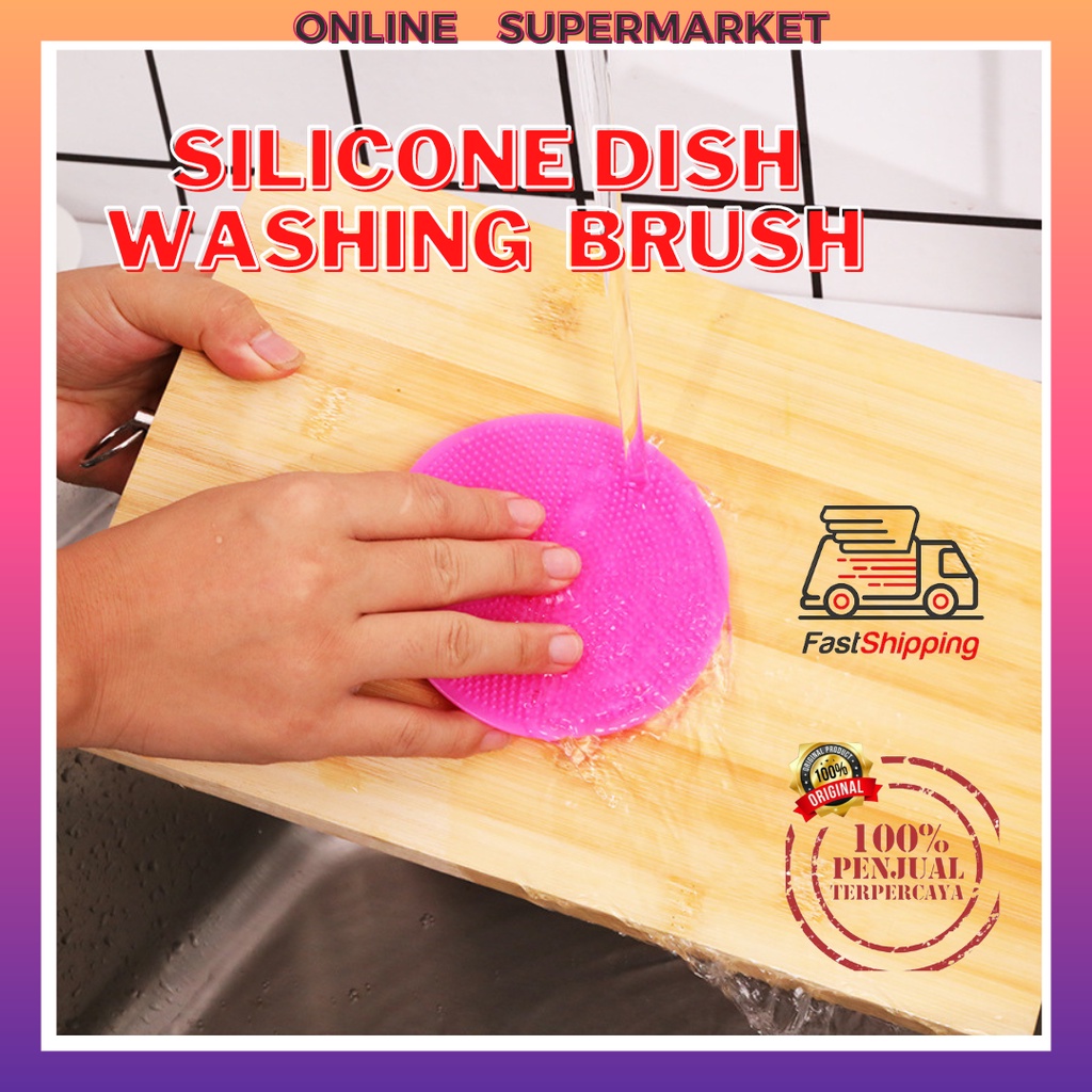 Dish Cleaning Silicone Brush Silicon Kitchen Cleaning Sponge Dish Pan