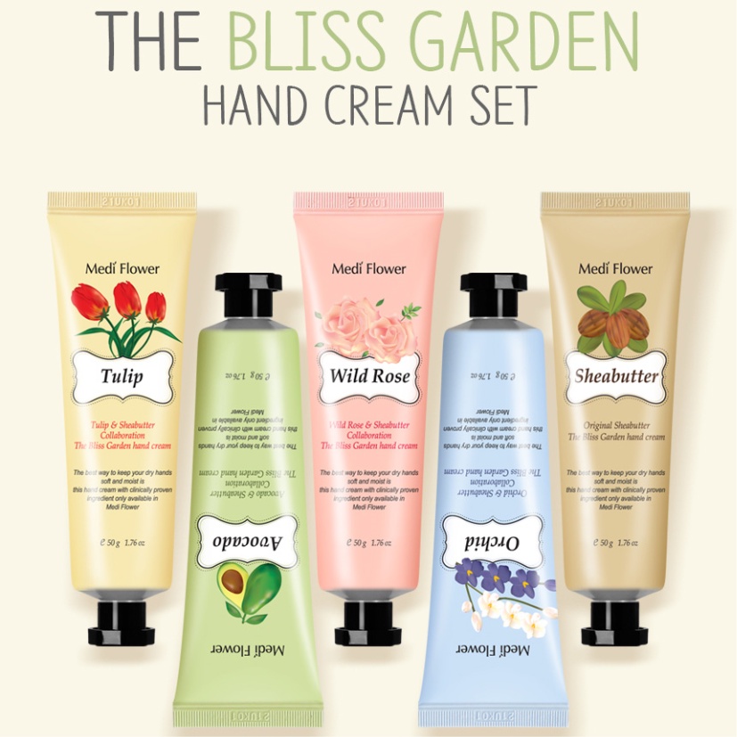 Best Hand Cream 1 Set [50gx5] Korea bliss garden Moisturizing, Fragrant