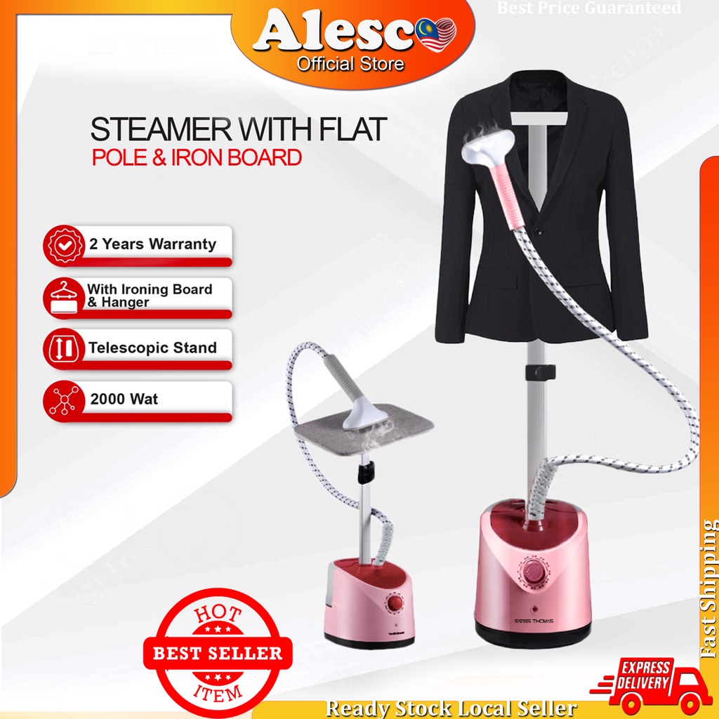 Swiss Thomas Garment Steamer With Flat Pole & Iron Board Seterika Baju ...