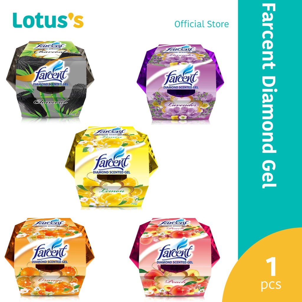 Farcent Scented Gel Diamond Air Freshener Charcoal Peach Lavender