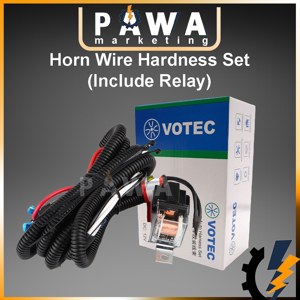 Pawa 12V 24V Horn Wiring Harness Relay Kit Wire Hon Relay Wayar