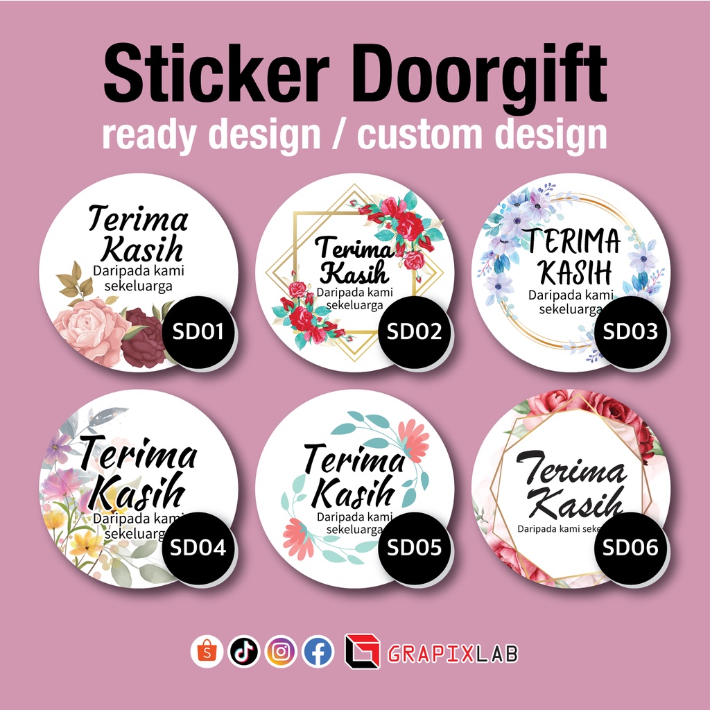 Sticker Doorgift / sticker terima kasih / thank you sticker | Shopee ...