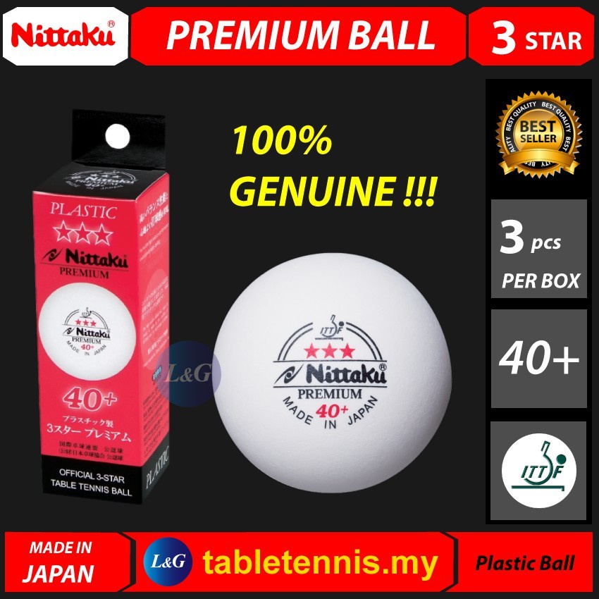 100% Genuine Nittaku Ball 3-Star Premium Table Tennis Ball Bola Ping Pong Original 3 pcs in box