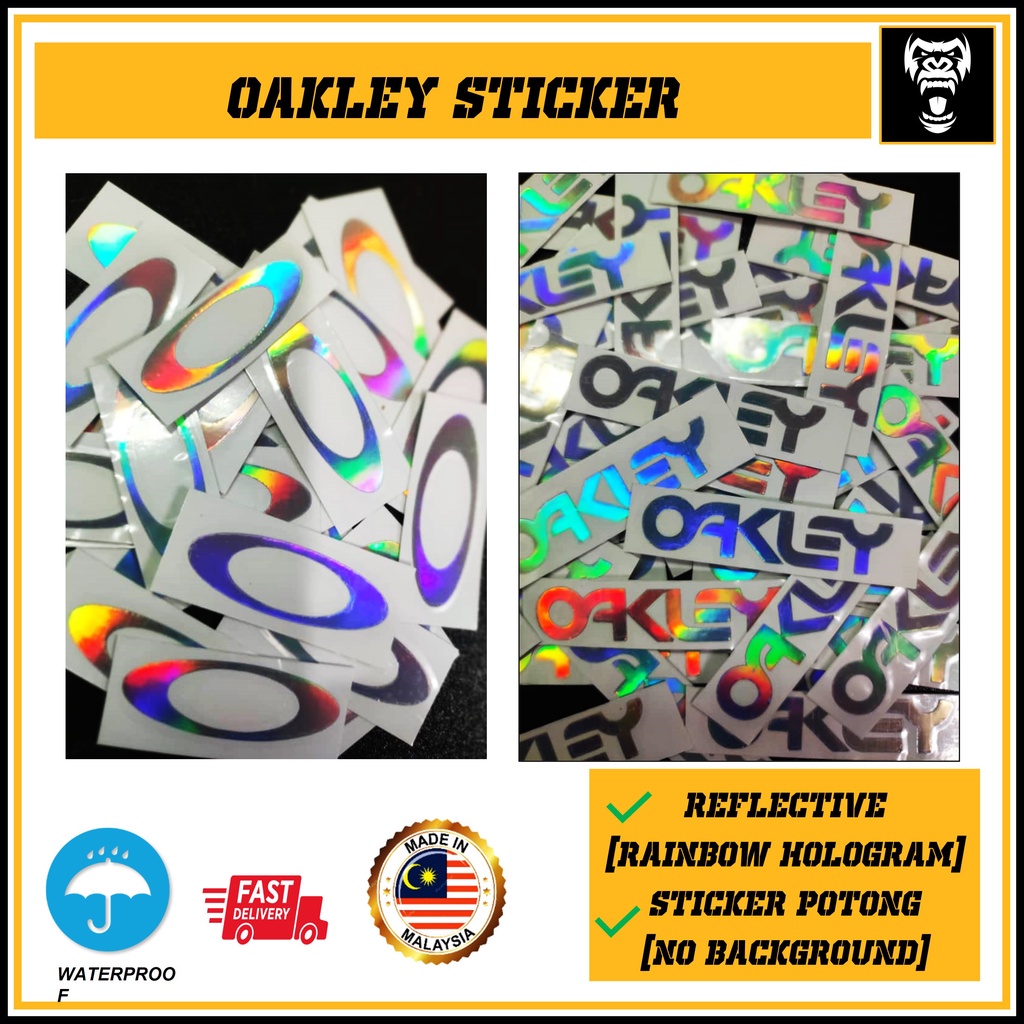 OAKLEY STICKER VISOR HELMET MOTOR. pantul cahaya ( HOLOGRAM / RAINBOW)  cutting sticker. NEW EDITION. stiker visor motor | Shopee Malaysia