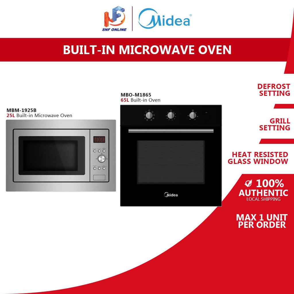 Midea BuiltIn Microwave Oven With Grill (25L) MBM1925B/Midea Built In