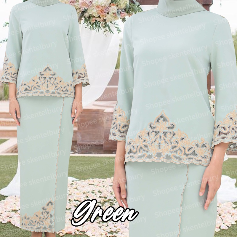 Baju Kurung Modern Nikah Tunang Nikah Baju Kurung Sulam Embroidery