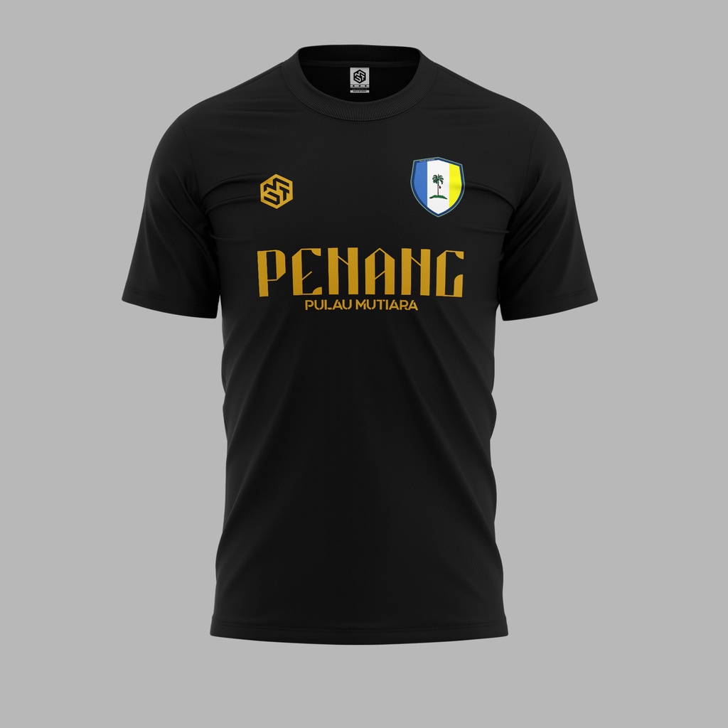 [READY STOCK] Pulau Pinang Pulau Mutiara Jersi Black/Gold - Jersey Roundneck