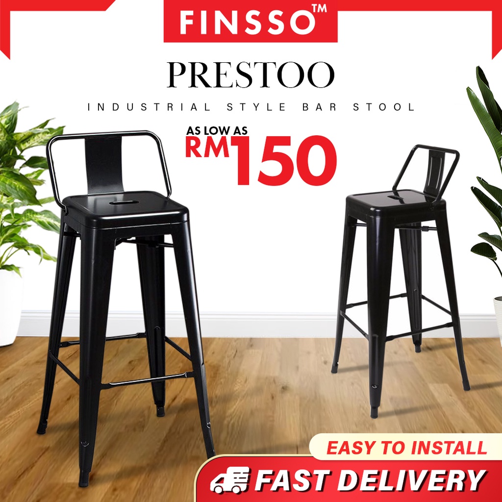 FINSSO : Prestoo Black Bar High Stool