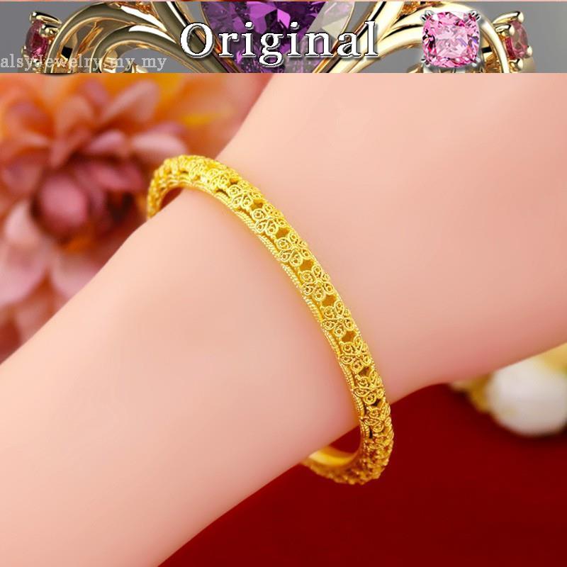 New 916 Gold Edition 6n Hollow Flower Bracelet Women's Ancient 916 Gold Bracelet 916 Gold Temperament Flower B high