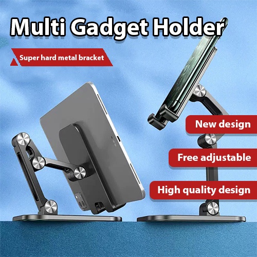 (RQD Online Shoppe) New Universal Portable Multi-Gadget Stand Desktop Phone Tablet Anti-Slip Adjustable Holder Support
