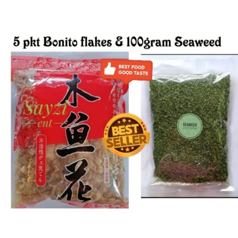 Takoyaki Bonito flakes 500g x 5 & 100gram Seaweed Halal | Shopee Malaysia