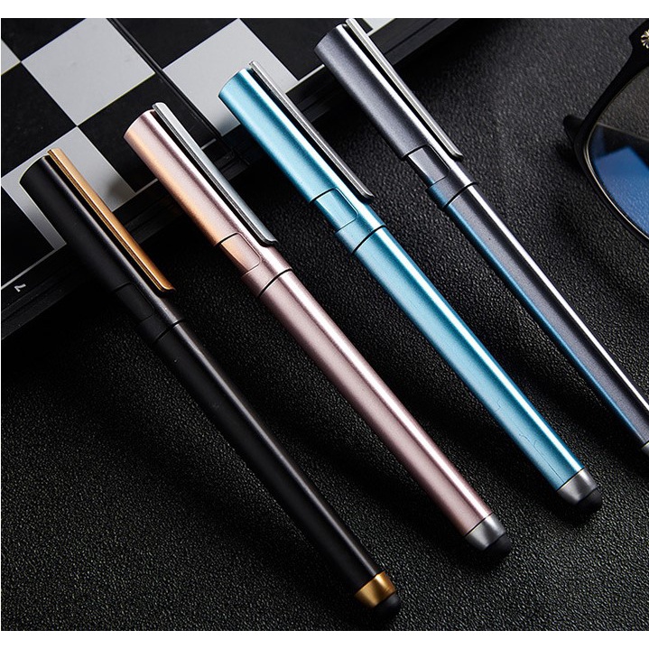 [Ready Stock] 2 in 1 stylus gel ink pen black ink refillable elegance